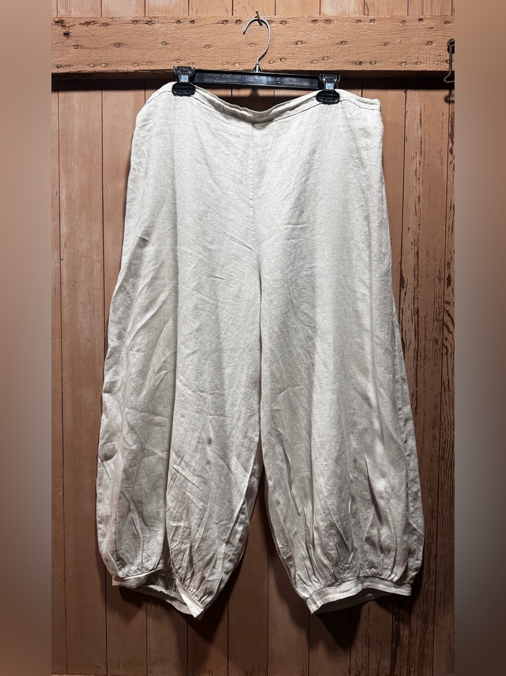 bryn Walker Cream Wide-Leg Balloon Linen Pants